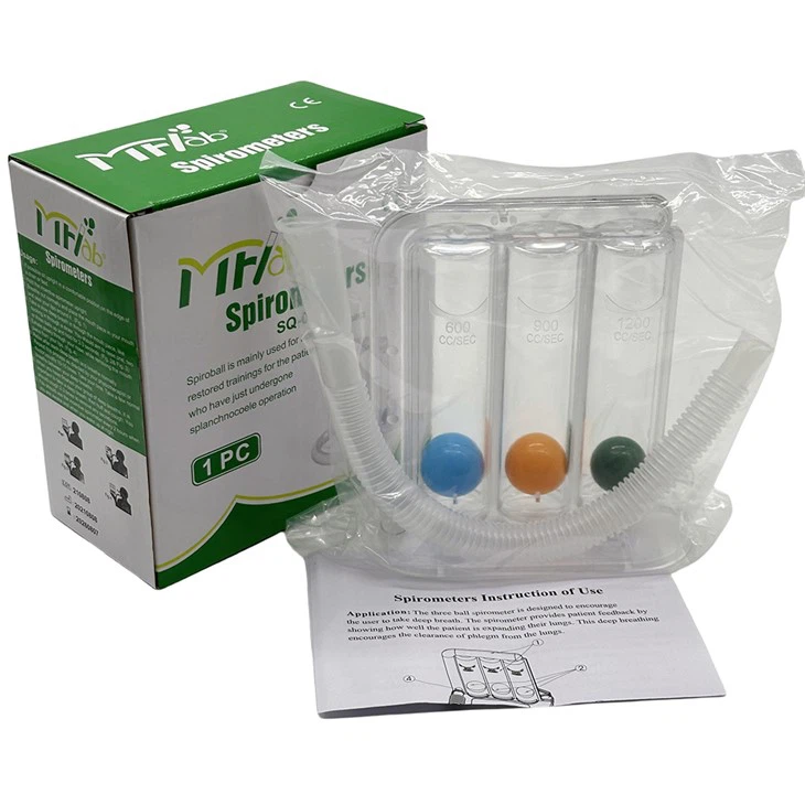 Pòtab twa-boul souf egzèsis pou l respire aparèy fòmasyon pou kapasite poumon fòmasyon respiratwa