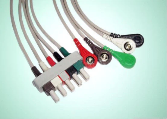 Philips 5lead ECG Fil Set ak SNAP / Grabber / clip pou IEC / Aha