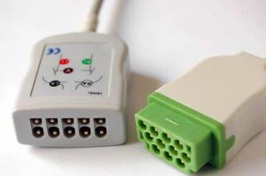 GE Marqutte Solar8000 5lead ECG Trunk Kab, IEC, Aha 2017003-003