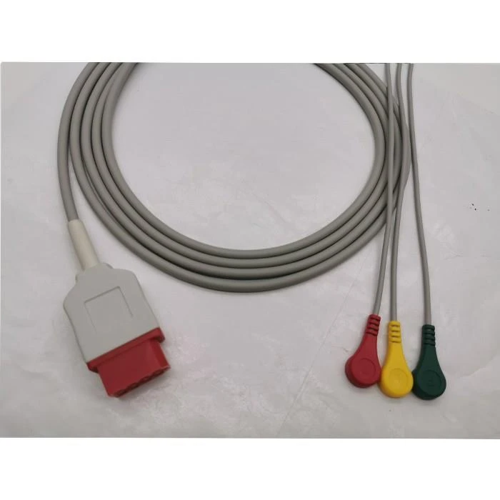 Bionet Direct-Connect ECG Cable Leadwires 3 Leads Snaps