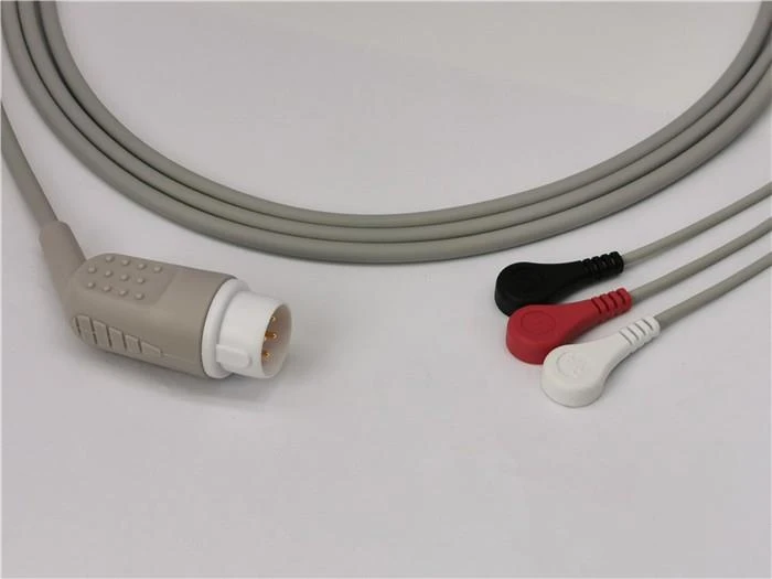 Philips Compatible ECG Cable Leadwires 3 Leads Snaps
