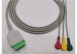 GE Healthcare Direct-Connector ECG Cable 3 Leads Snaps