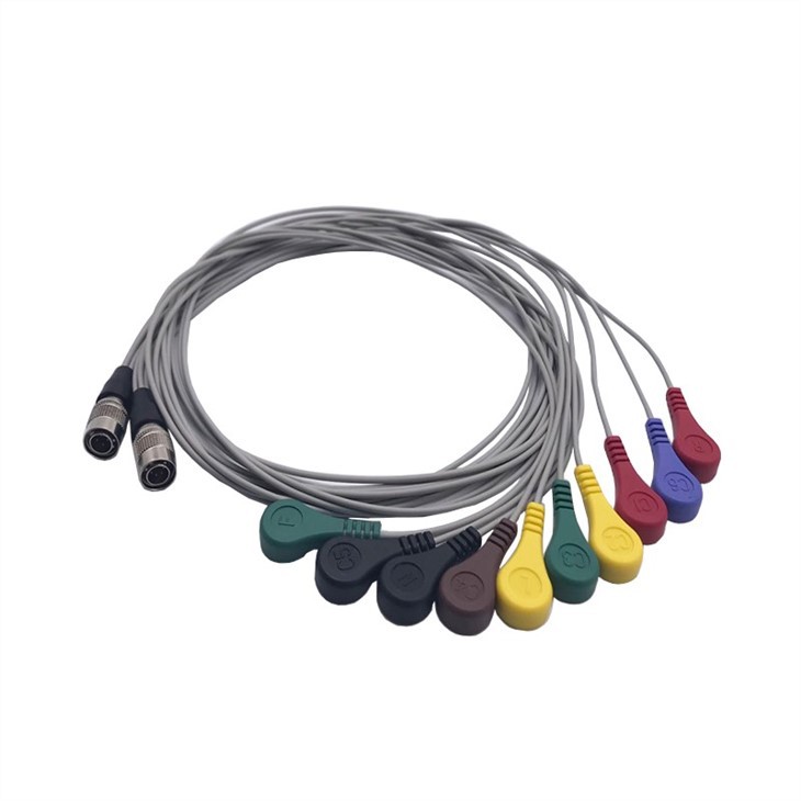 5-Lead Snaps ECG Holter Cable For GE