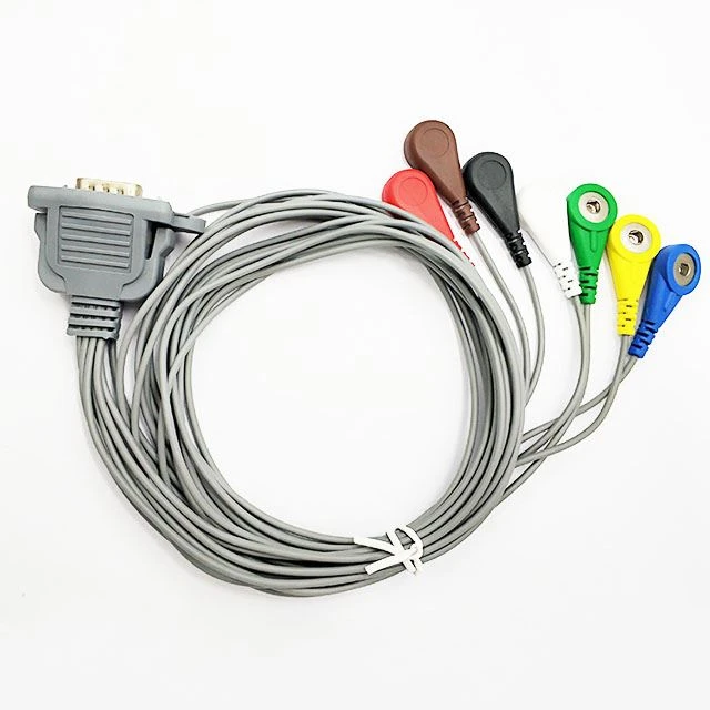 Schiller DB15 Connector ECG Cable 7 Leads AHA Snap
