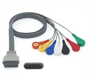 Edan 16 Pin AHA 7 Leads Snap ECG Holter Cable Leadwire
